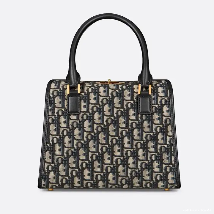 Cheap Bag Canvas Oblique Motif Blue Boston Dior Medium 0524 Luxury